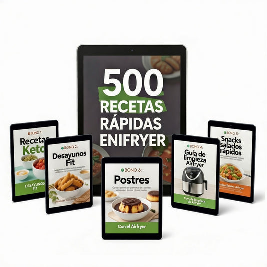 500 Recetas en Air Fryer + 5 Bonos Adicionales